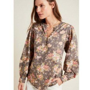 Anthropologie Floral Michaela Peasant Top